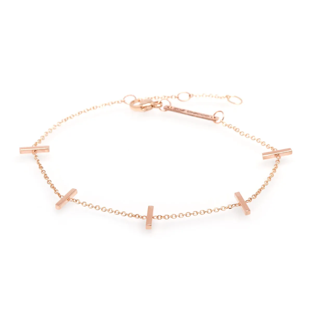 14k 5 Vertical Tiny Bars Bracelet