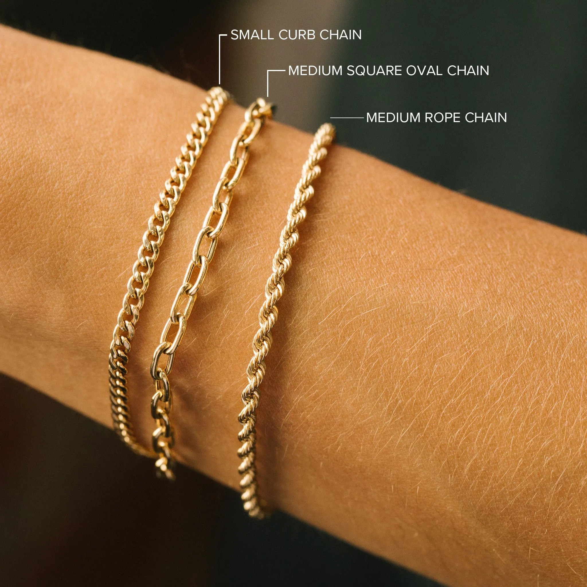 14k Medium Rope Chain Bracelet