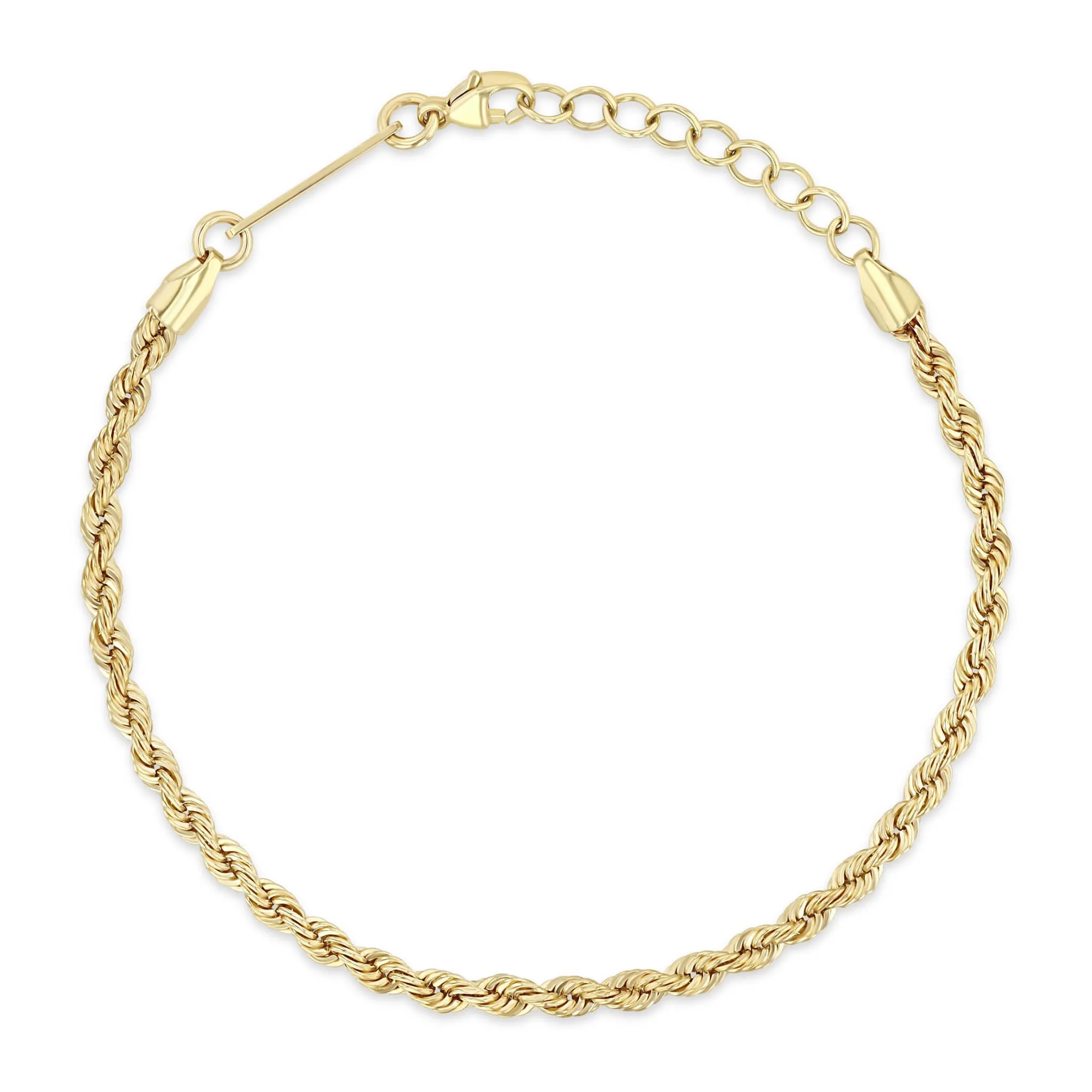 14k Medium Rope Chain Bracelet