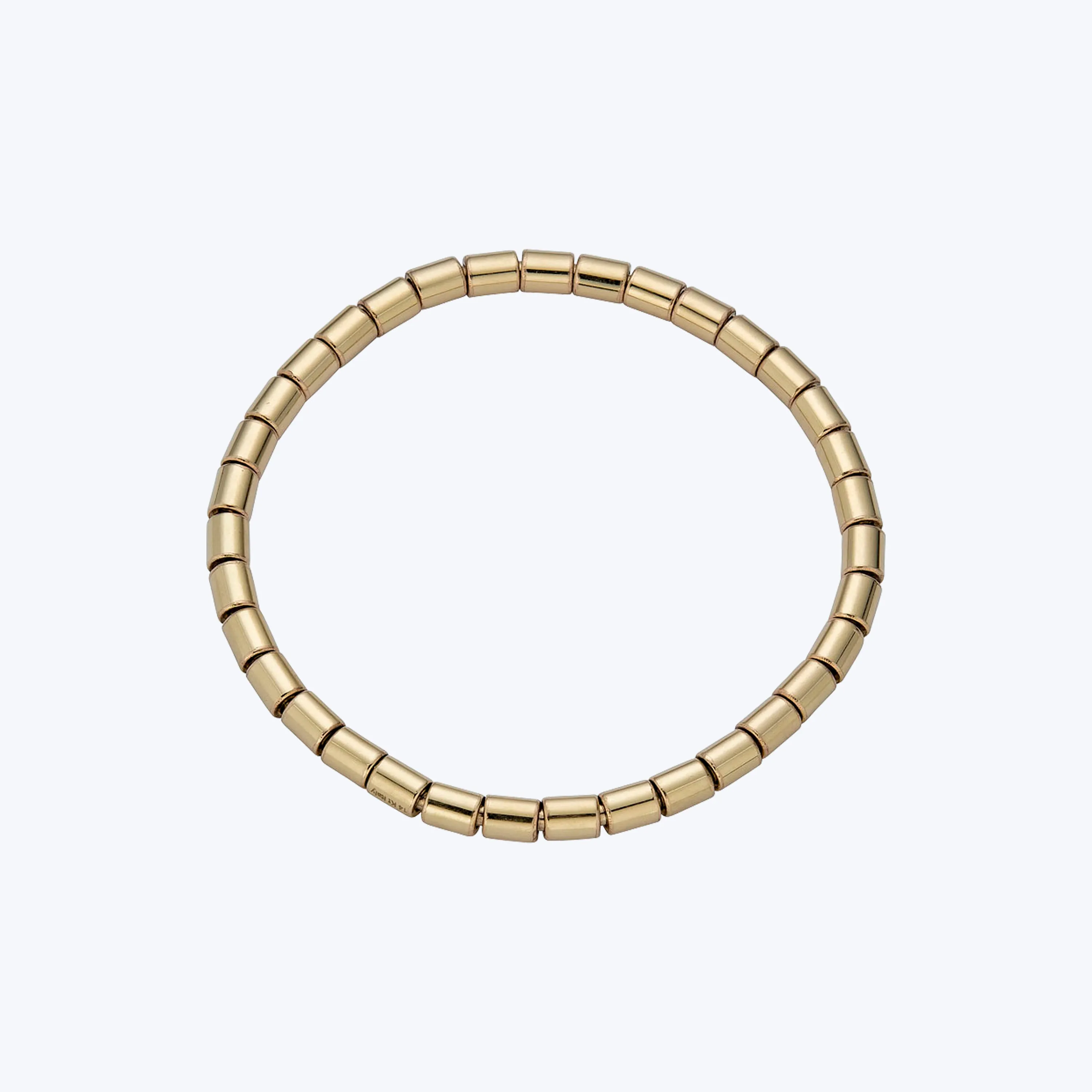 14K Yellow Gold 4mm Barrel Stretch Bracelet