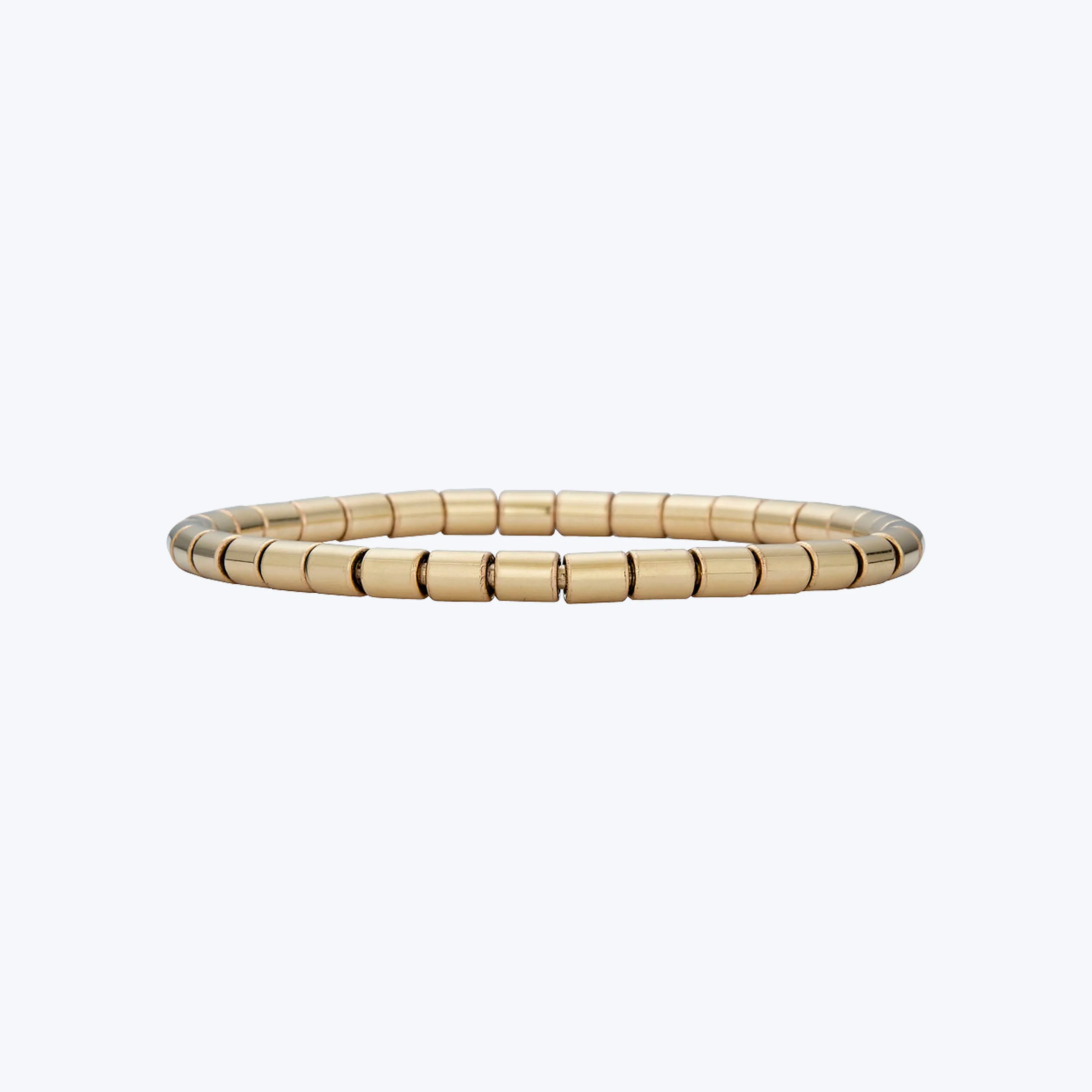 14K Yellow Gold 4mm Barrel Stretch Bracelet