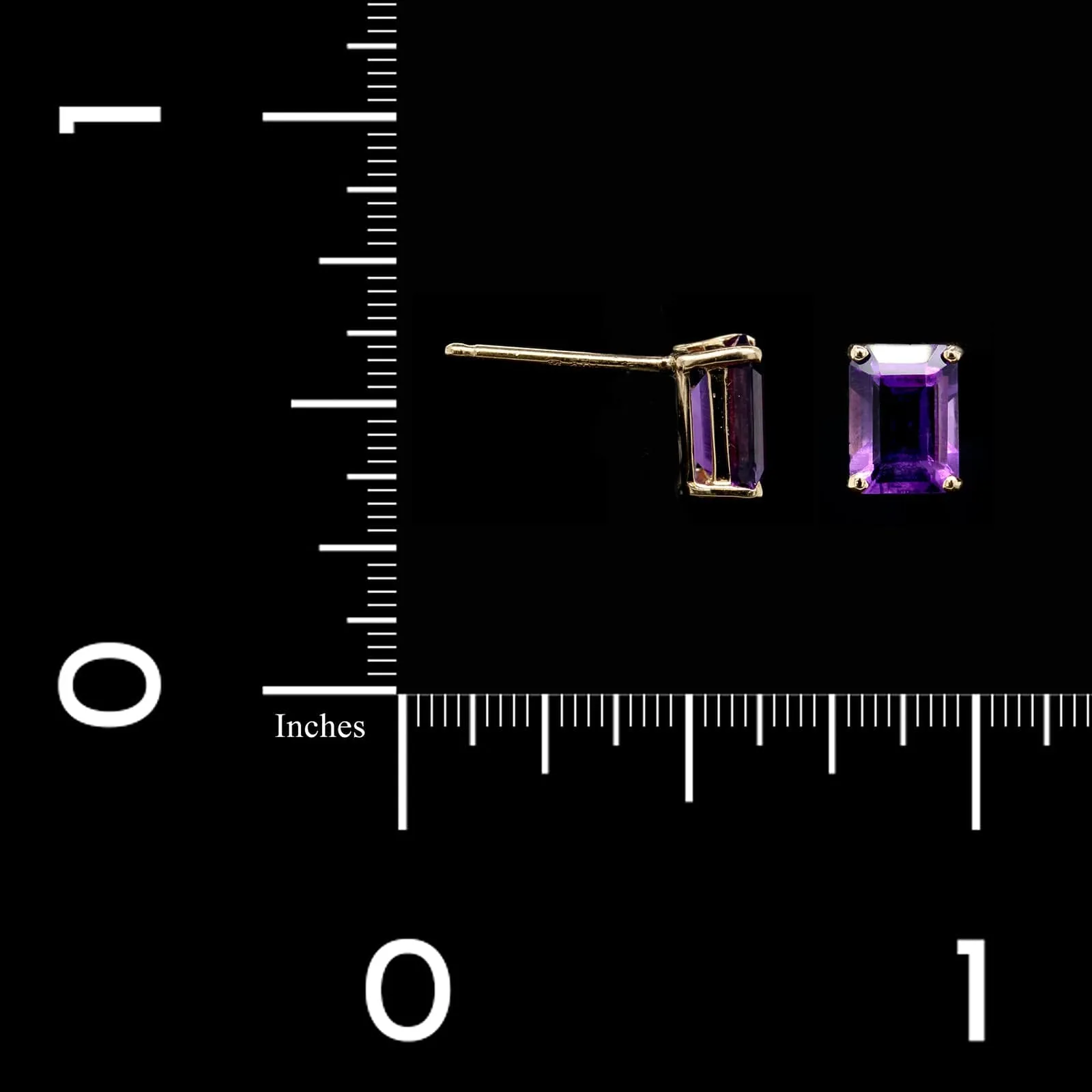 14K Yellow Gold Estate Amethyst Stud Earrings