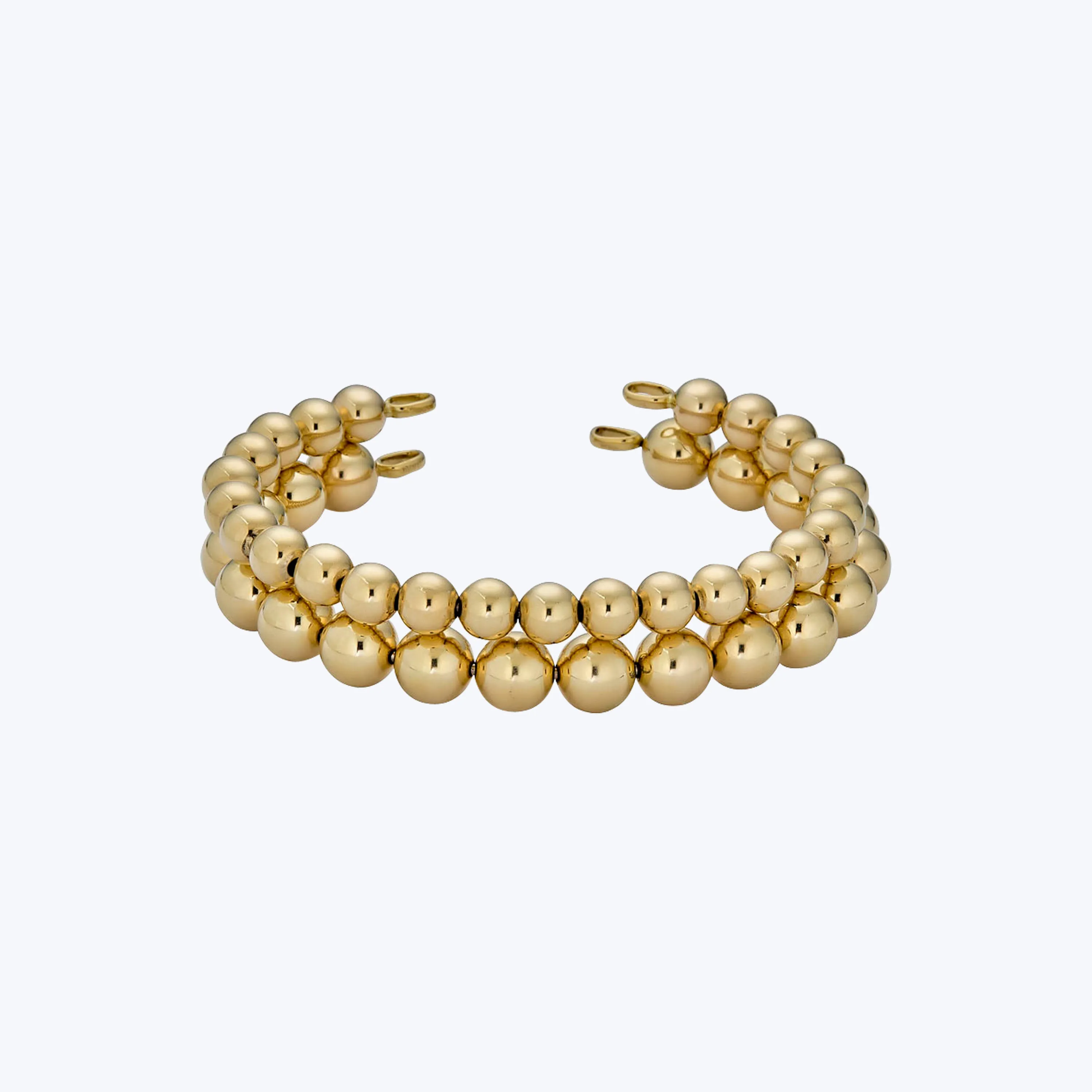 14K Yellow Gold Medium Bead Bangle