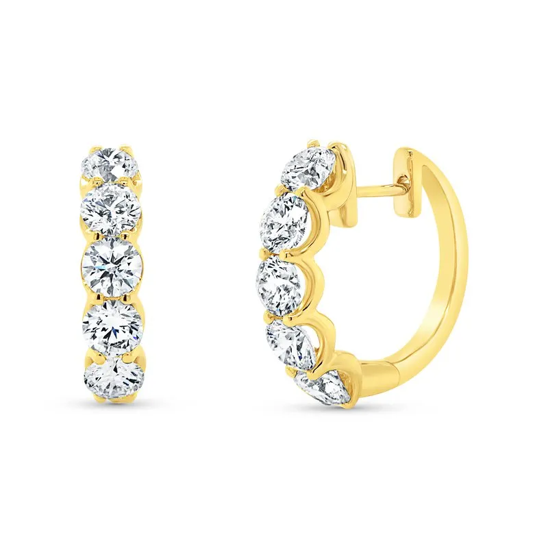 14K Yellow Gold Timeless Collection 1-Row Hoop Earrings