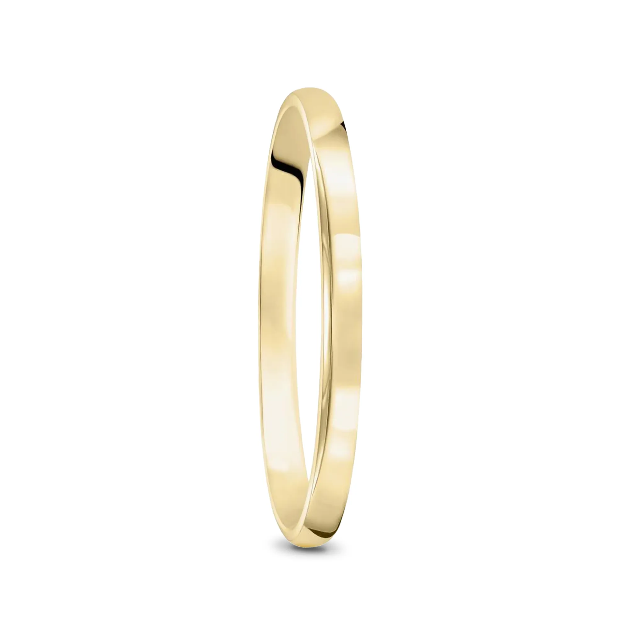 14k Yellow Gold Women's Domed Ring with Polished Finish - 2mm - 4mm