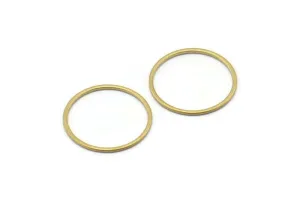 17mm Circle Connector, 50 Raw Brass Circle Connectors (17x0.8mm) E345