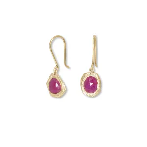 18K Freeform Drop Earring in Ruby