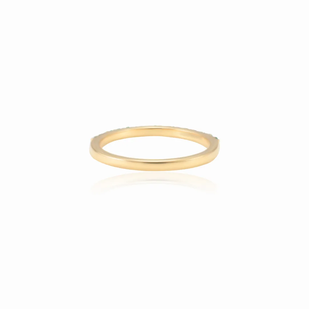 18K Gold Emerald Stackable Half Eternity Band