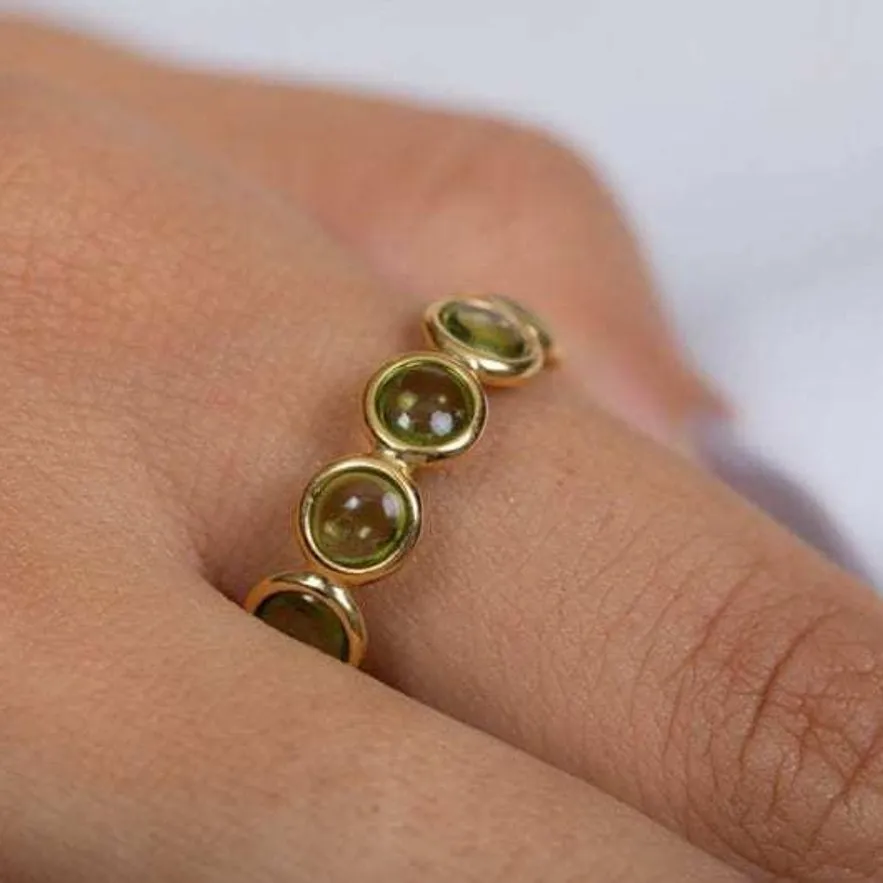 18K Gold Peridot Eternity Band