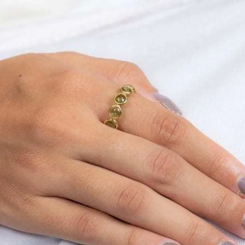 18K Gold Peridot Eternity Band