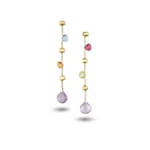 18K Paradise Mixed Gemstone Drop Earrings - OB715 MIX01 Y