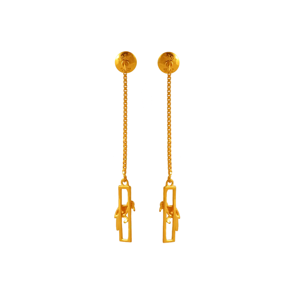 22k Sleek Gold Earrings Design For You