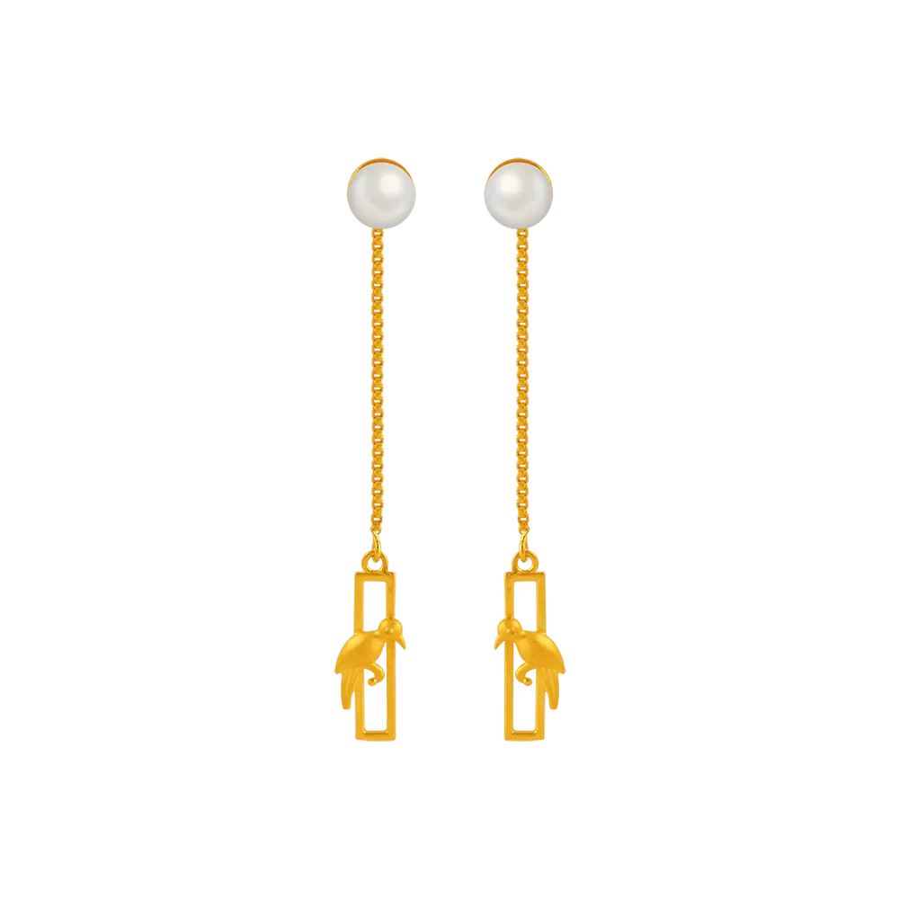 22k Sleek Gold Earrings Design For You