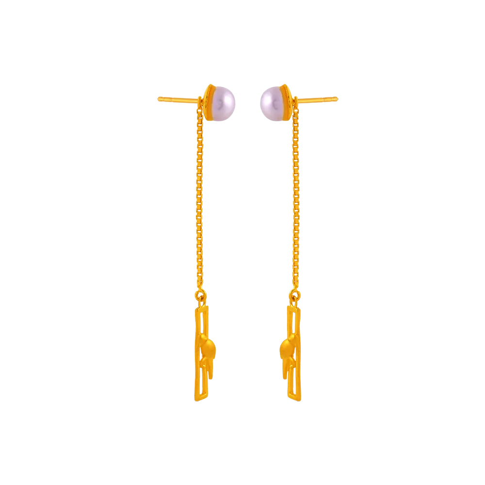 22k Sleek Gold Earrings Design For You