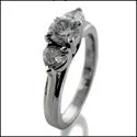 3 Stone 1 Round C art Shape Cubic Zirconia Cz Ring