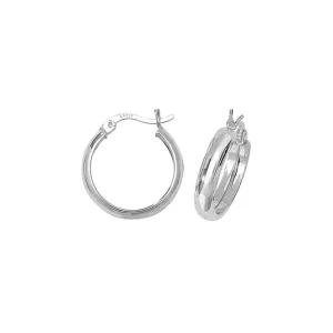 Acotis Silver Hoop Earrings Plain G5740