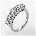 Anniversary 5 Round Stone Share Prong Cubic Zirconia Cz Ring