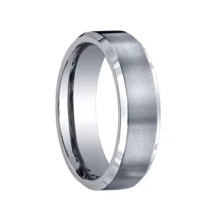 ARGUS Benchmark Brushed Center Titanium Wedding Ring with Polished Bevels - 7mm