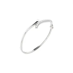 Asymmetrical Ribbon Bypass Bangle Bracelet