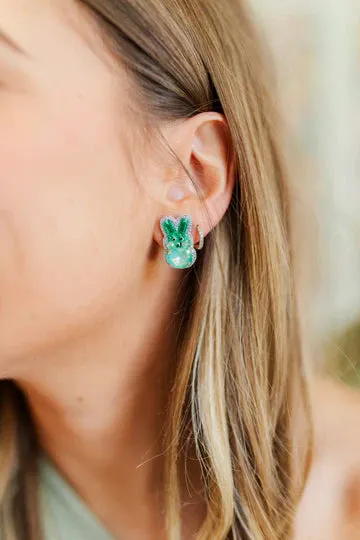 Beaded Peep Stud Earrings