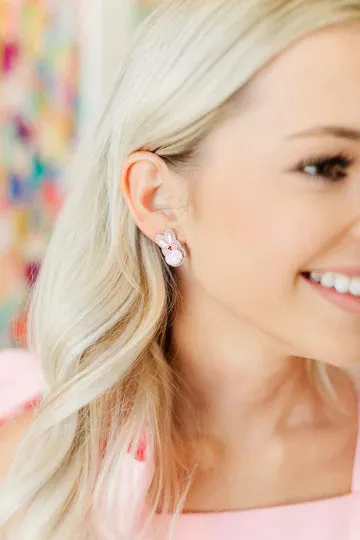 Beaded Peep Stud Earrings