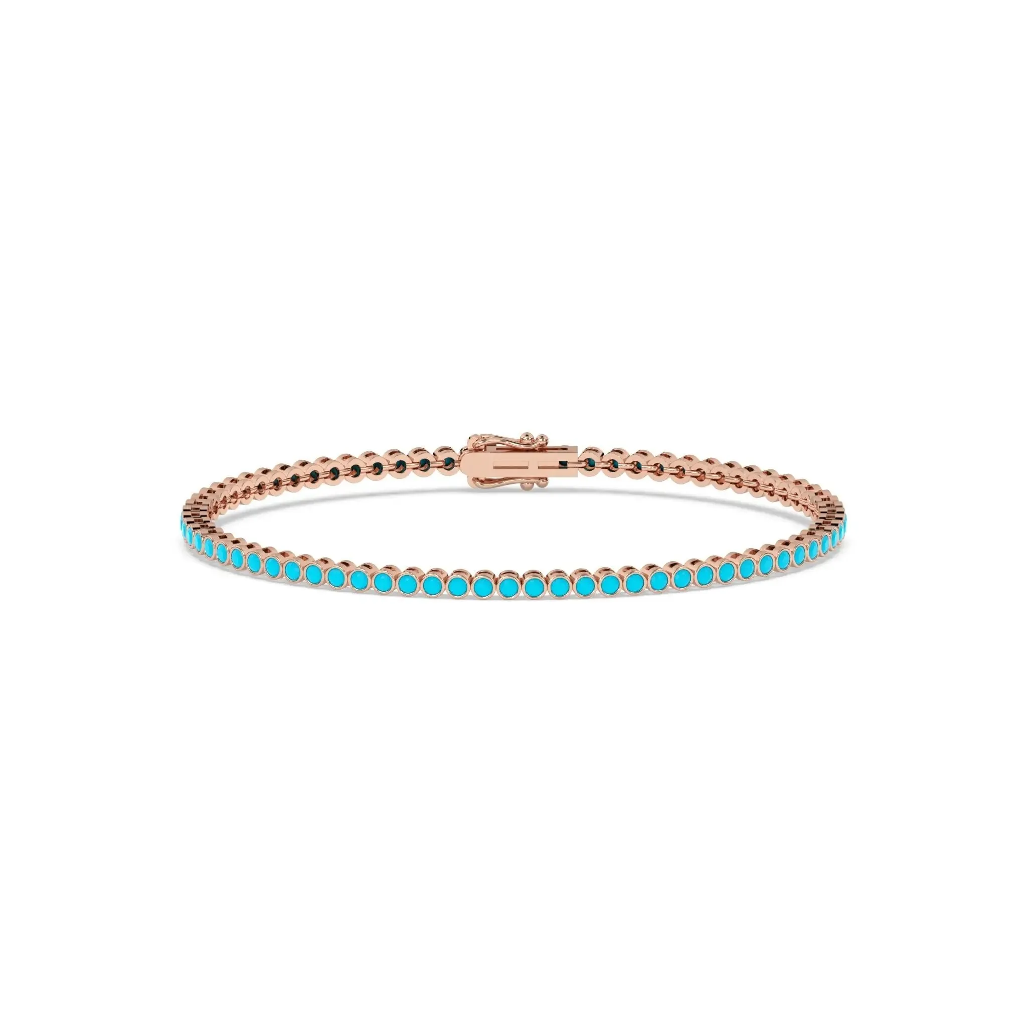 Bezel Set Turquoise Tennis Bracelet