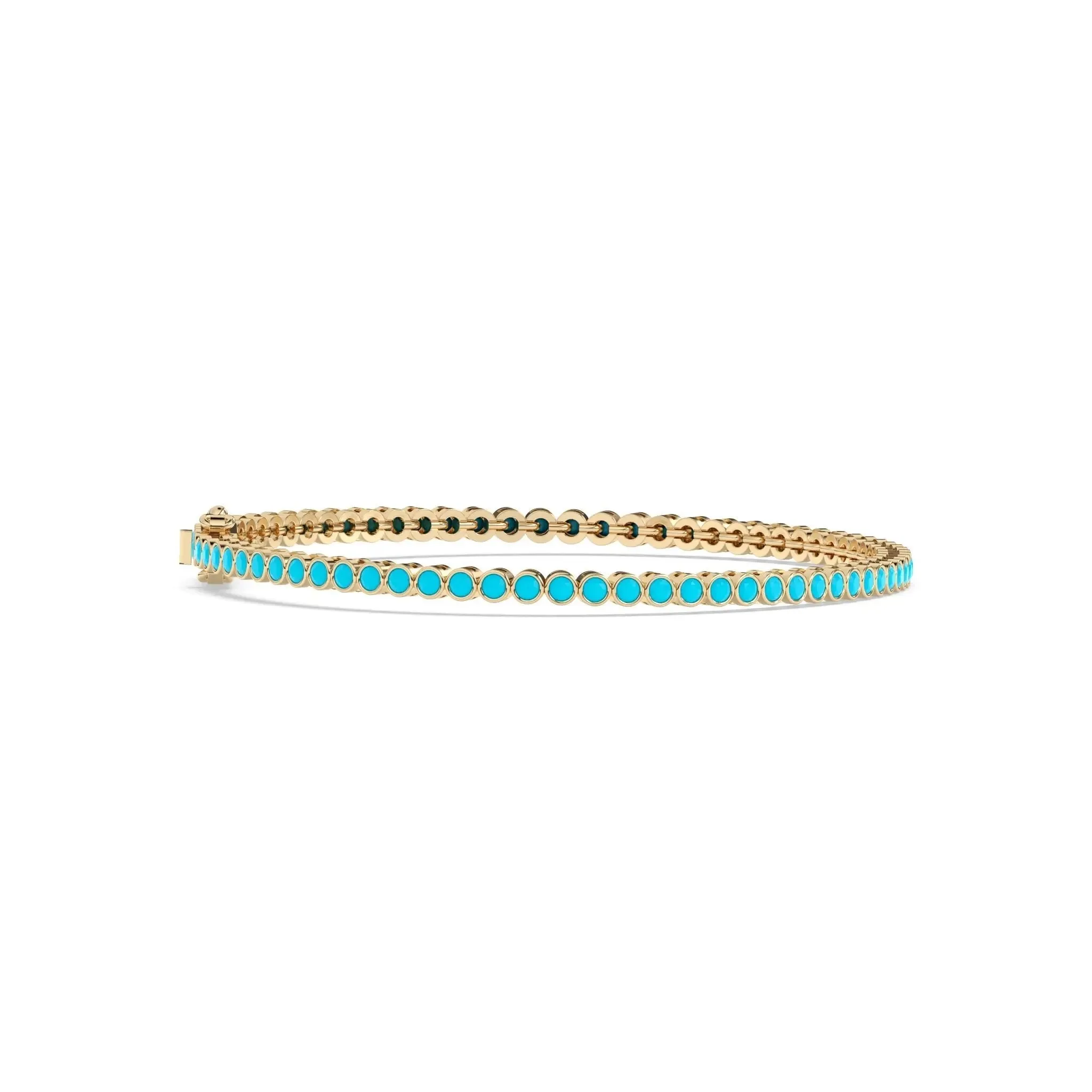 Bezel Set Turquoise Tennis Bracelet