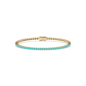 Bezel Set Turquoise Tennis Bracelet