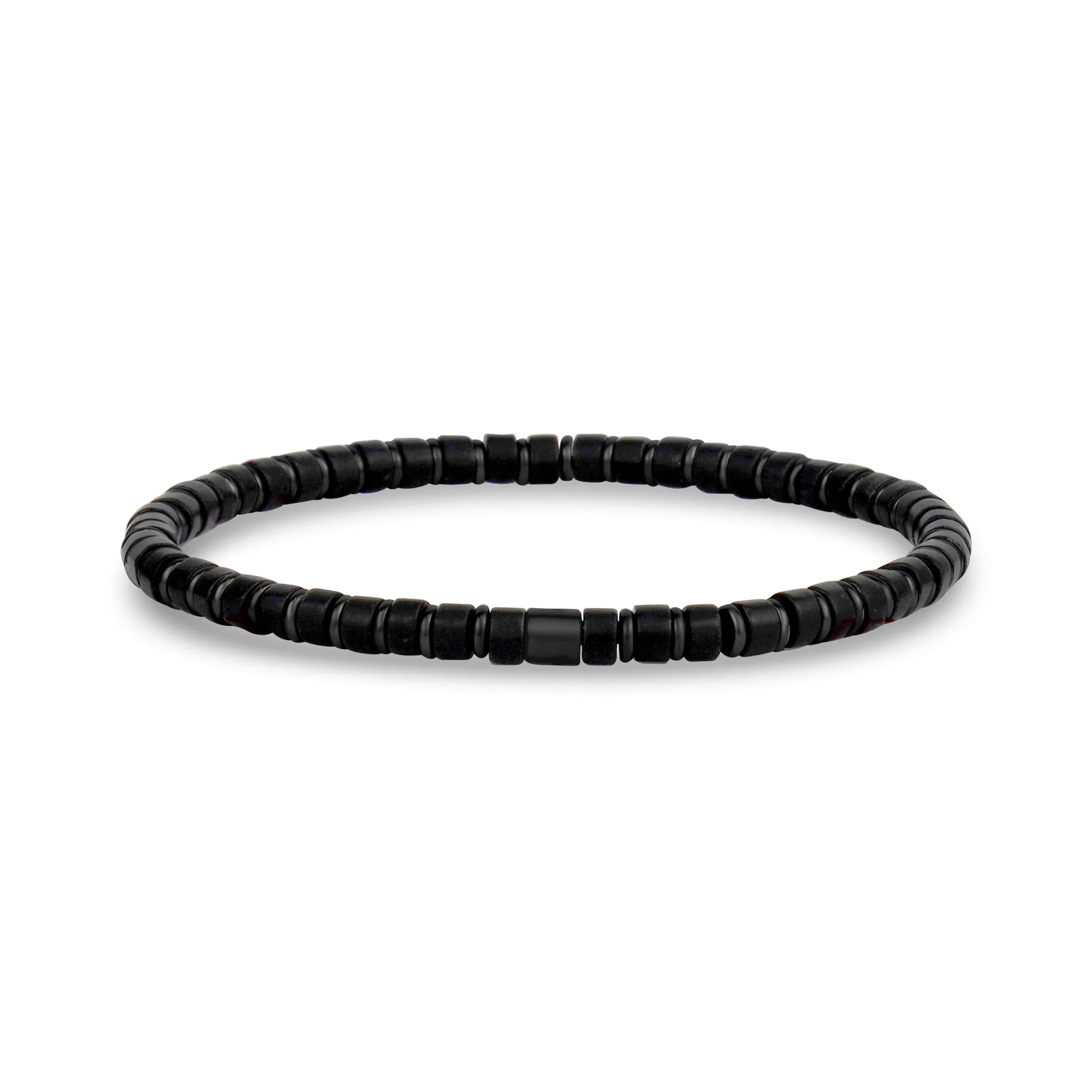 Black and Hematite Bead Bracelet