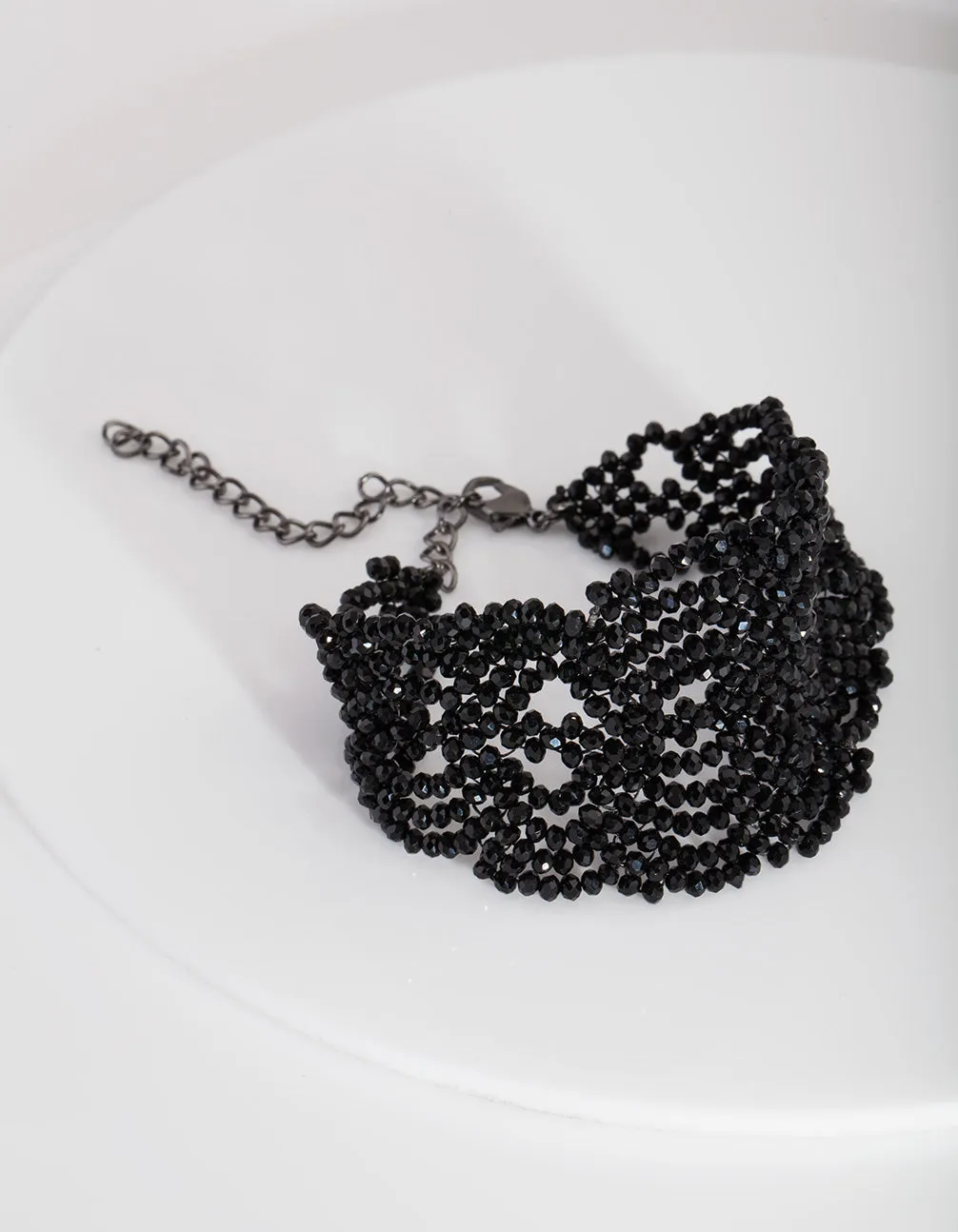 Black Lace Bead Bracelet