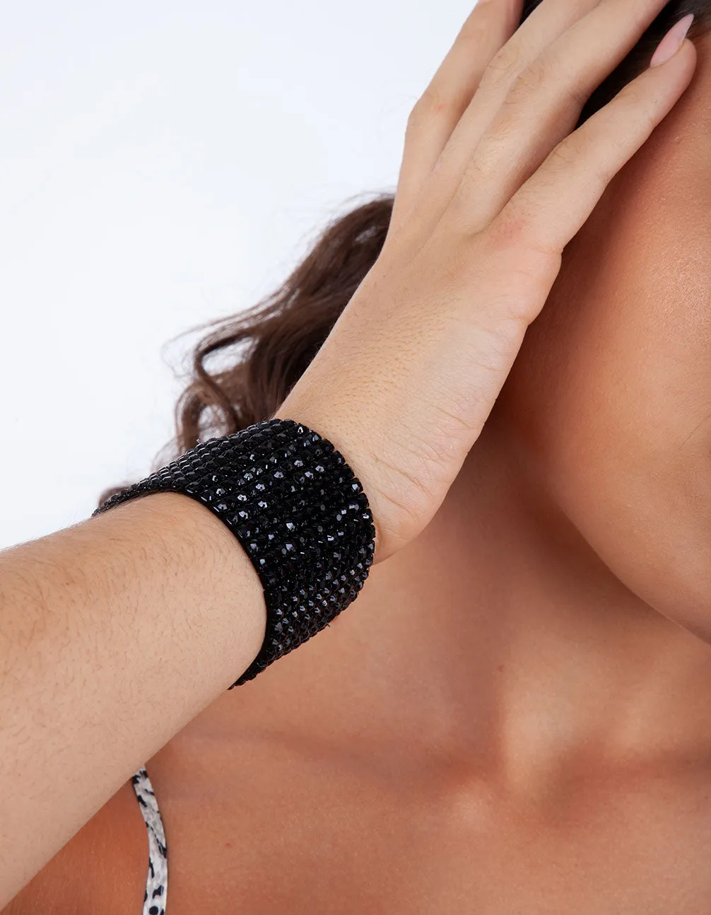 Black Multi Diamante Stretch Bracelet