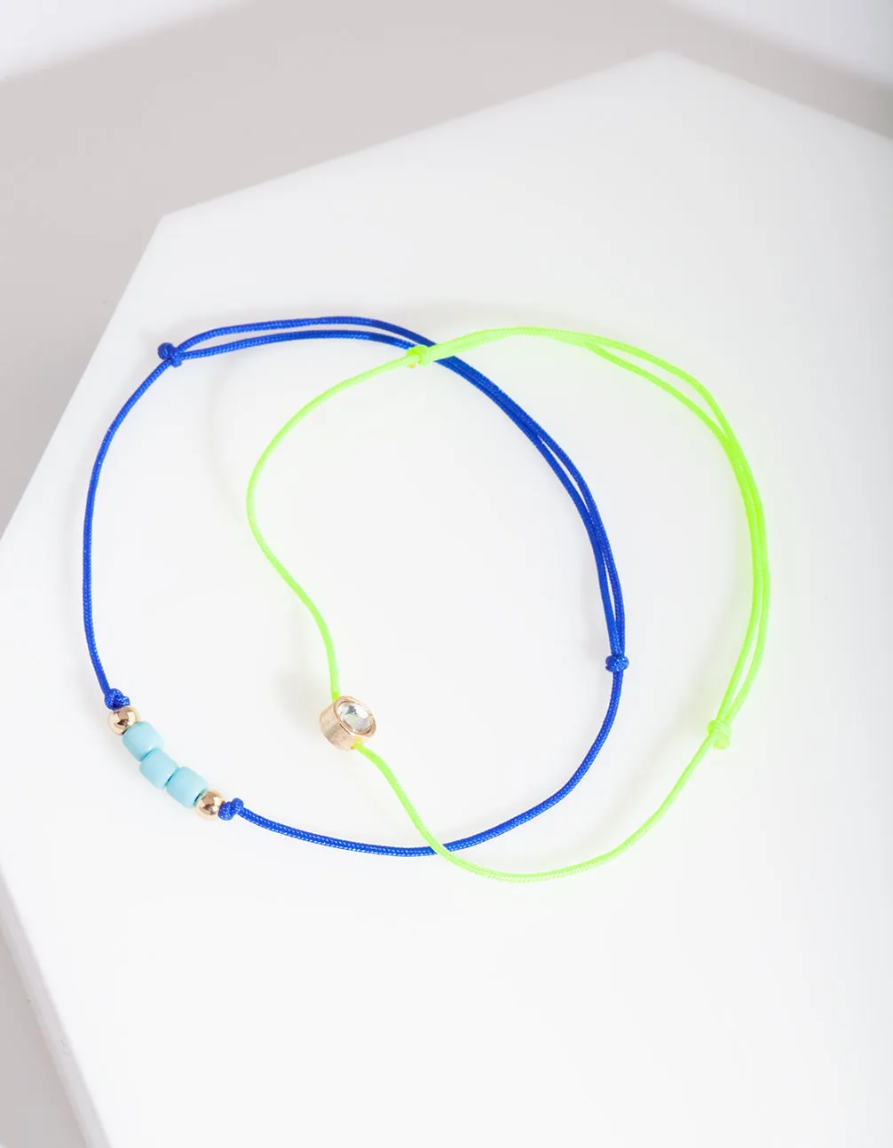 Blue Fluro Yellow Bracelets