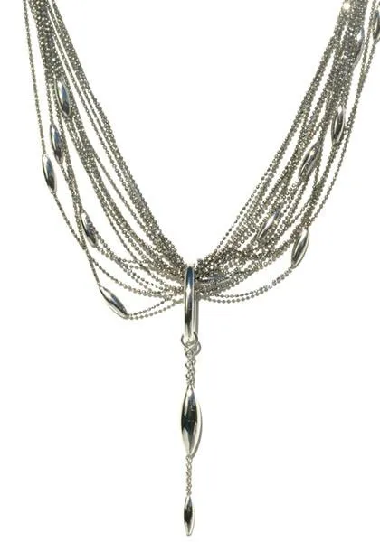 Calgaro 18K Blackened White Gold Vibration Spear Bead Necklace