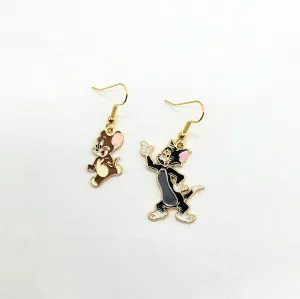 Cartoon Cat and Mouse Earrings