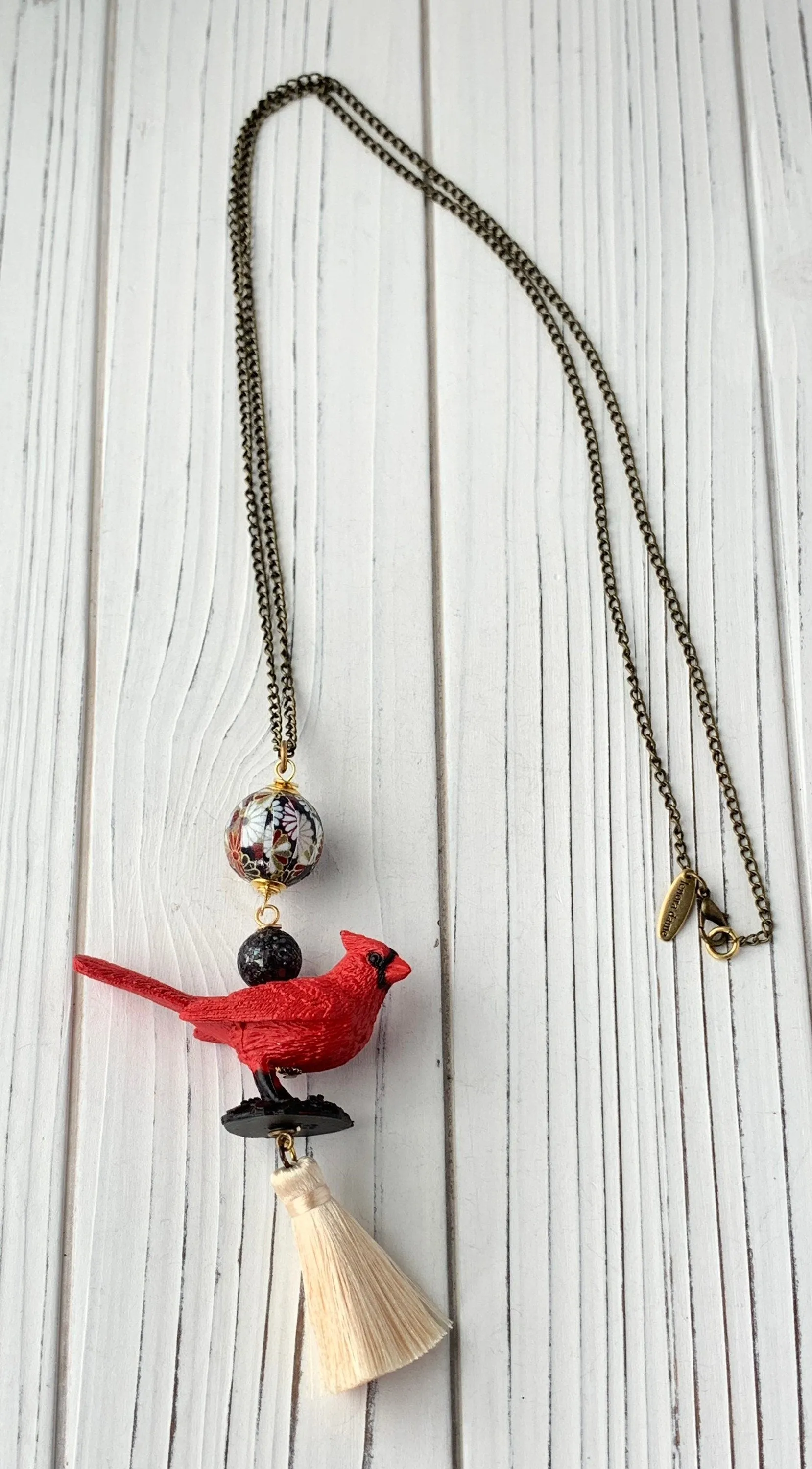 Casper the Cardinal Pendant Necklace