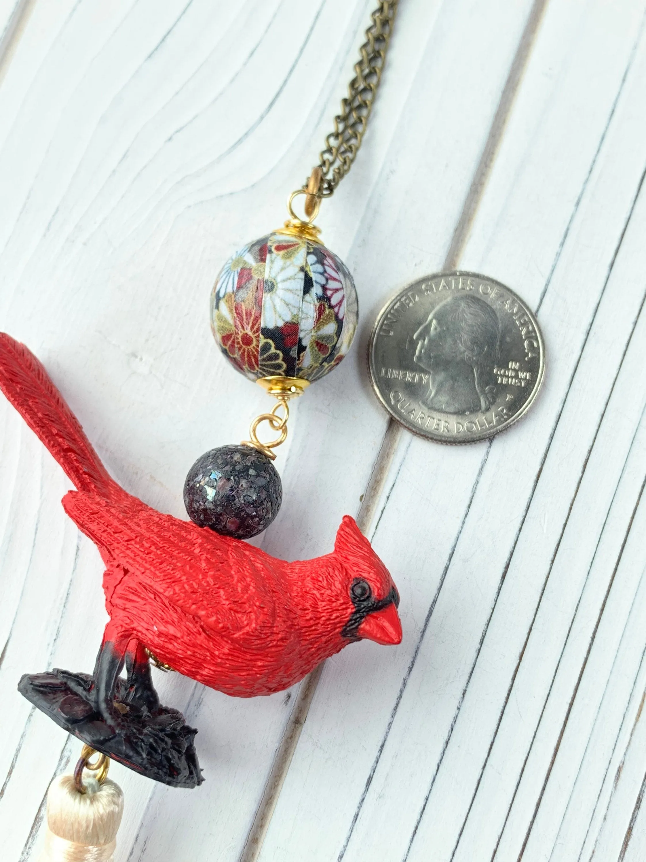 Casper the Cardinal Pendant Necklace