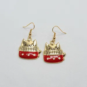 Christmas Cat Earrings