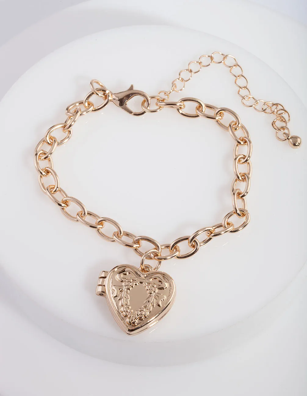 Chunky Heart Locket Bracelet