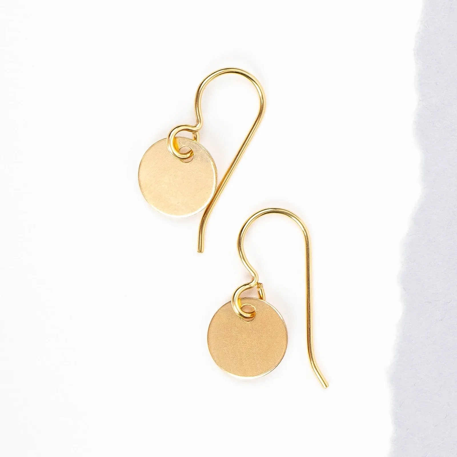 Circle Disc Dangle Earrings | Gold