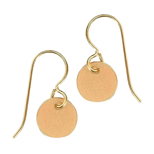 Circle Disc Dangle Earrings | Gold