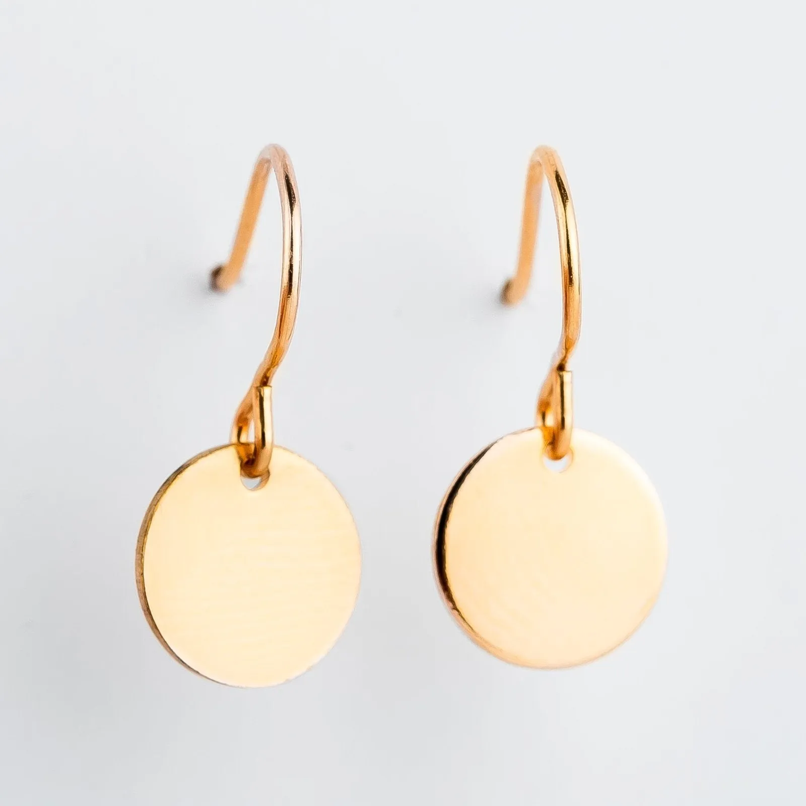 Circle Disc Dangle Earrings | Gold