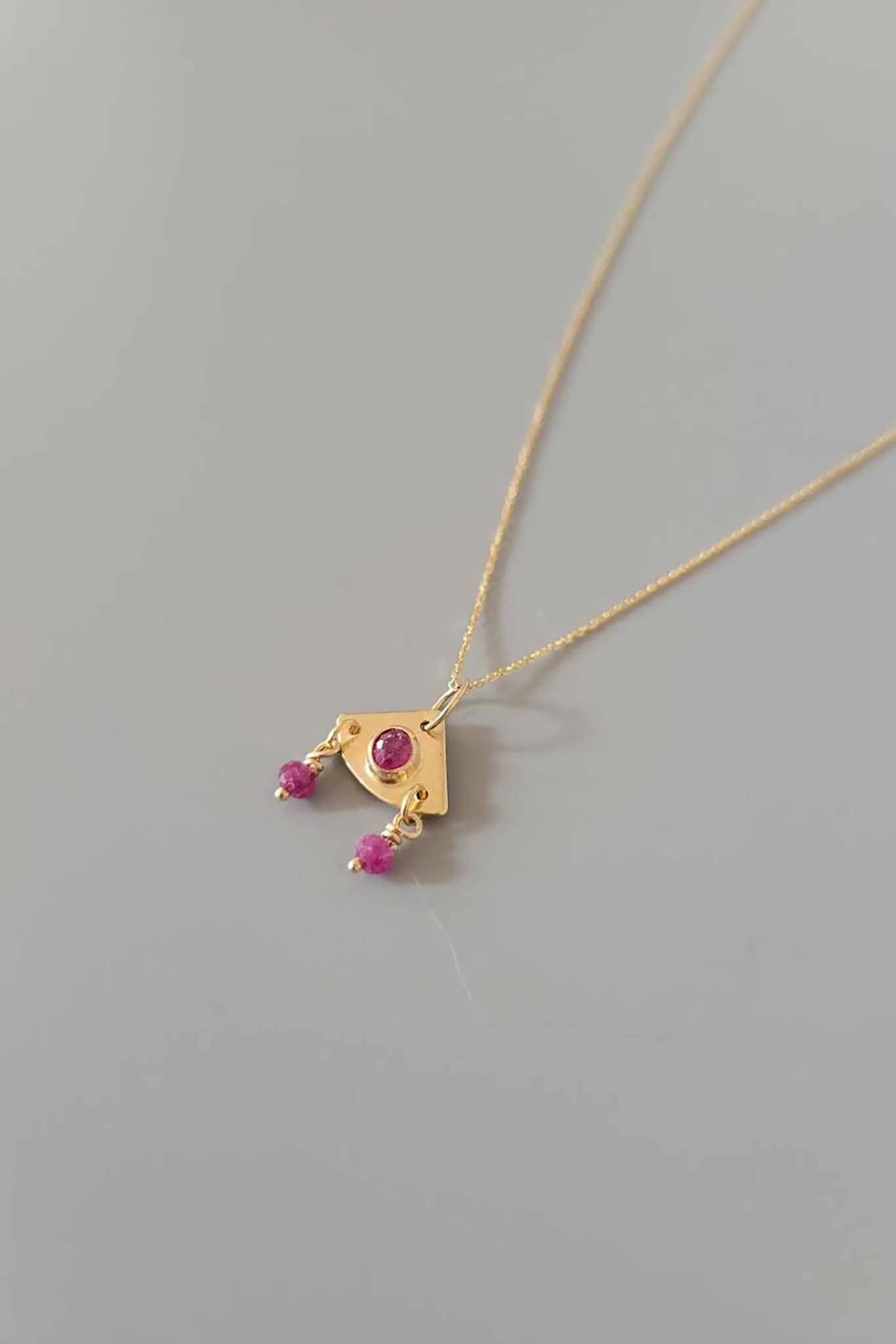 Cobamae 14K Ra Charm Necklace - Ruby