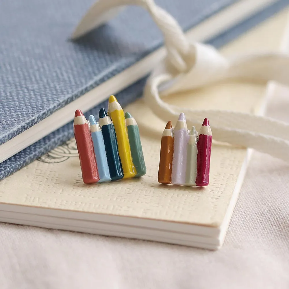 Color Pencil Stud Earrings