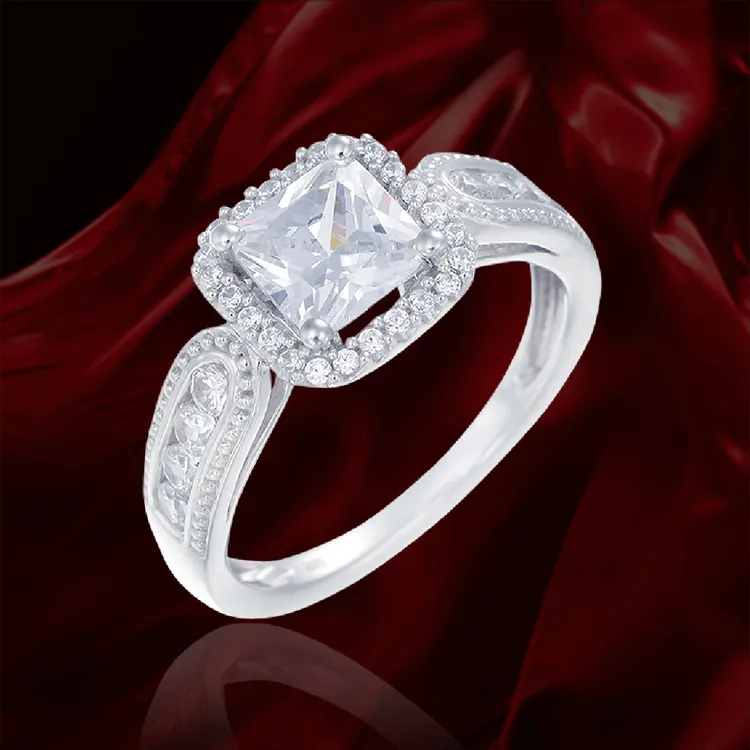 Cushion Cut Ring with Raised Halo Setting