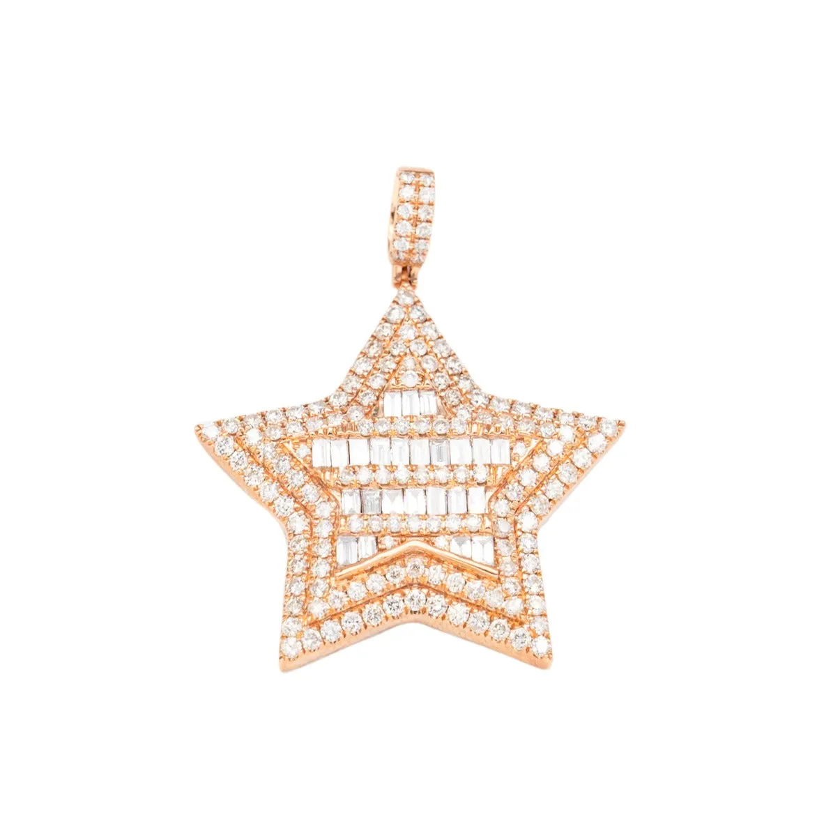 Custom Baguette Star Pendant