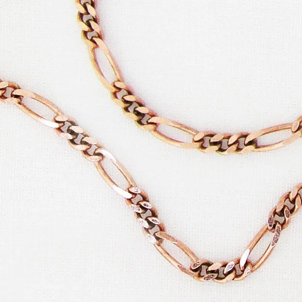 Custom Bracelet Chain Solid Copper Fine Figaro Chain Bracelet BC41M Custom Size Copper Bracelet Chain