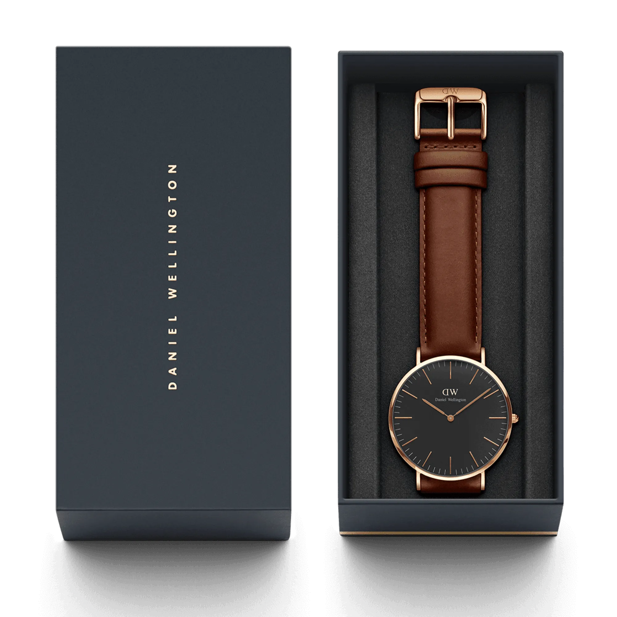 Daniel Wellington Classic 40 St Mawes Rose Gold & Black Watch