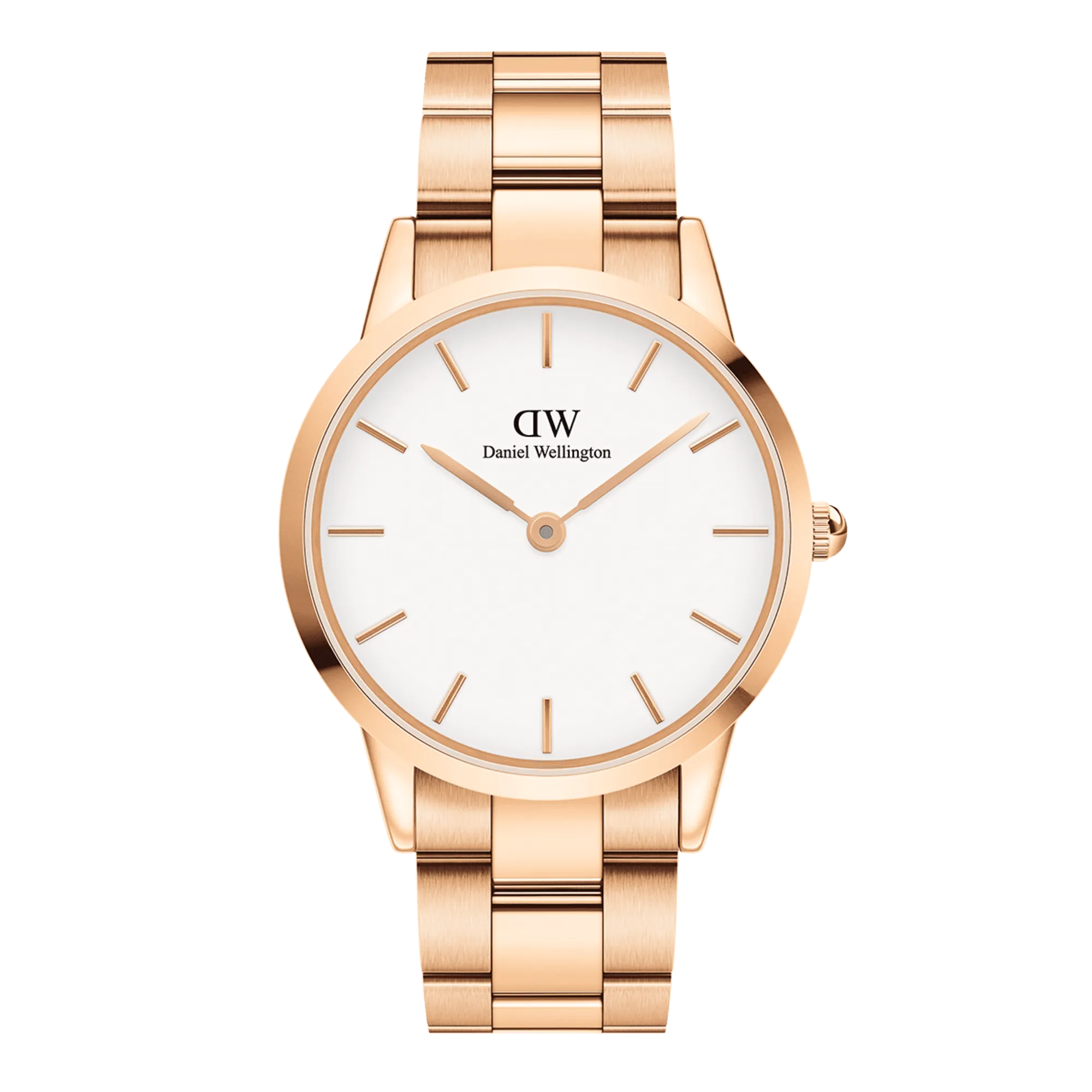 Daniel Wellington Iconic Link 36 Rose Gold & White Watch