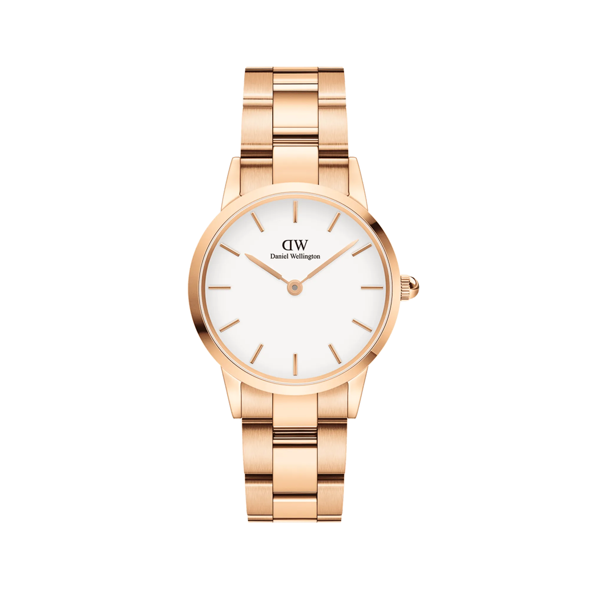 Daniel Wellington Iconic Link 36 Rose Gold & White Watch