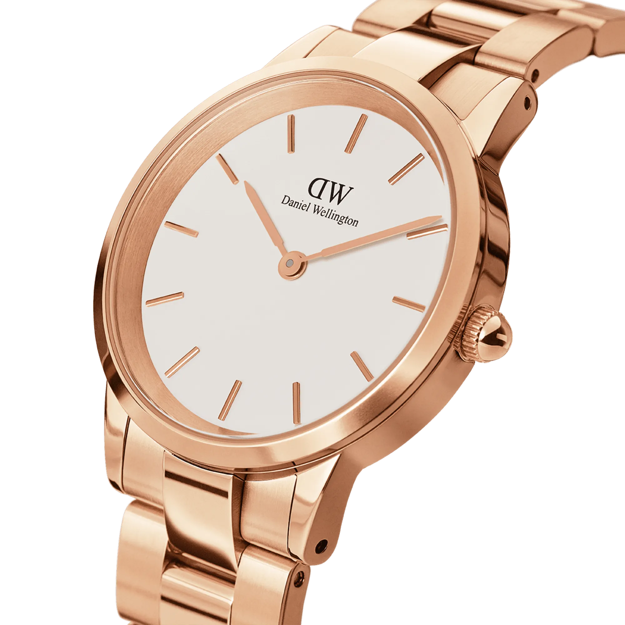 Daniel Wellington Iconic Link 36 Rose Gold & White Watch